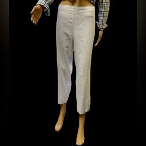 J. Jill White Linen Crop Pants